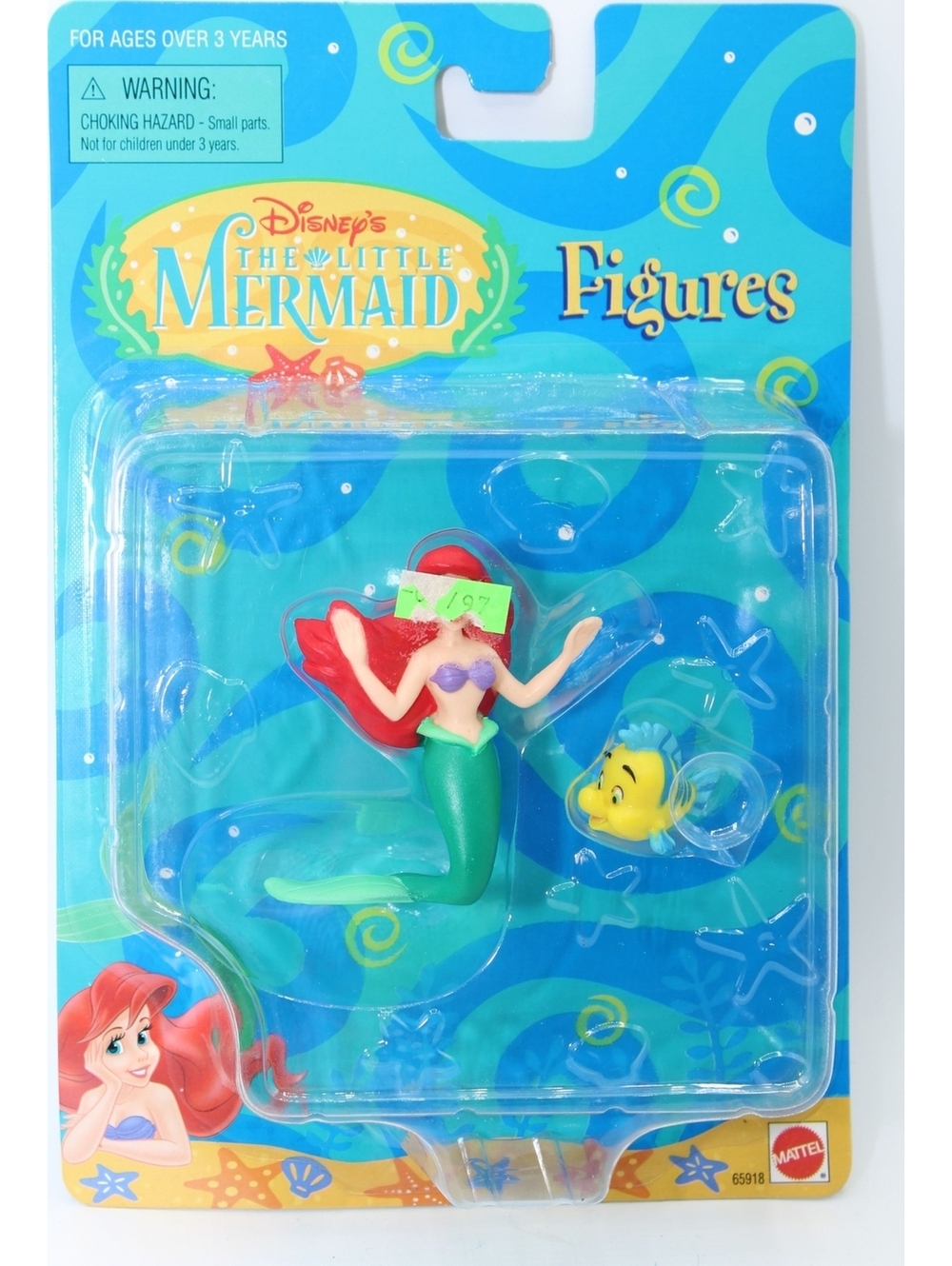 VTG Disney The Little Mermaid Ariel & Flounder Action Figure Set Mattel #65918